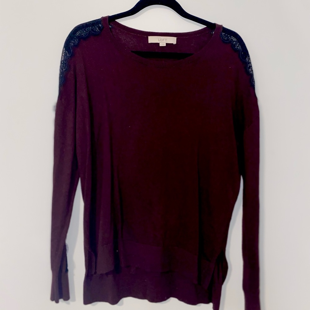 LOFT Maroon Sweater - Vintage